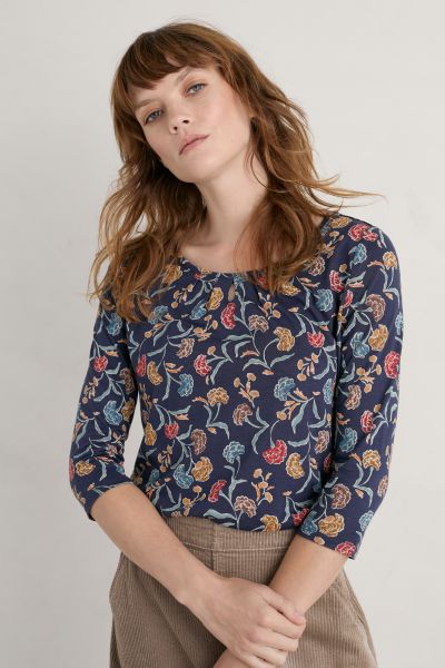 Shirt - 3/4 - Appletree Top Smudged - Carnation Maritime