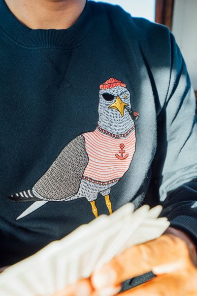 Pullover - Seaborn Seagull Crewneck - Blueberry