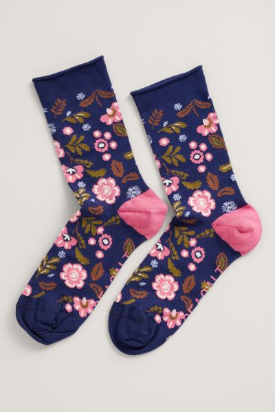 Socken - Women&#039;s Bamboo Arty Socks Woodblock Floral Magpie