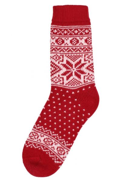 Socken - Danestay Warm Wool Socks - Red/White