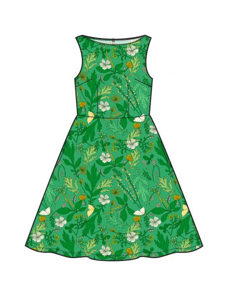 Kleid - Saga dress - Ogräs Grön