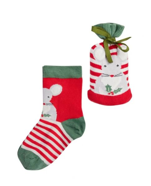 Socken - Super Socks in a Bag - True Red Stripe/Mouse
