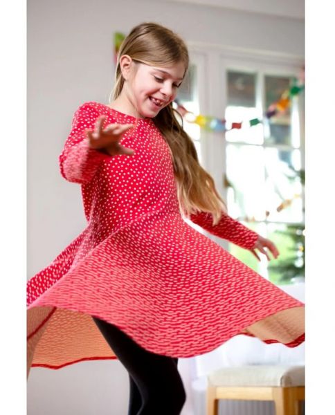 Kinderkleid - Louella Skater Dress - True Red Spot