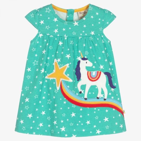 Little Lola Dress - Pacific Aqua Stars/Unicorn