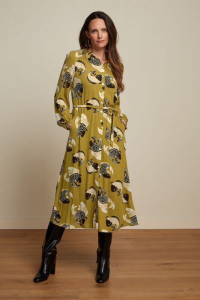 Kleid - Carina Dress Koi - Chartreuse Yellow
